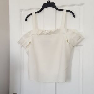 New Topshop cold shoulder ruffle shirt